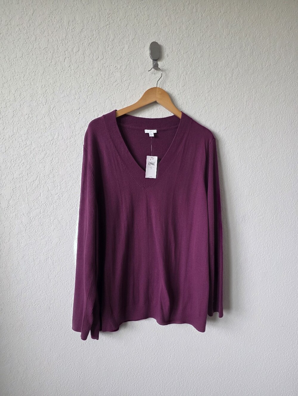 J.Jill v-neck sweater Spiced Plum Size 3X NWT